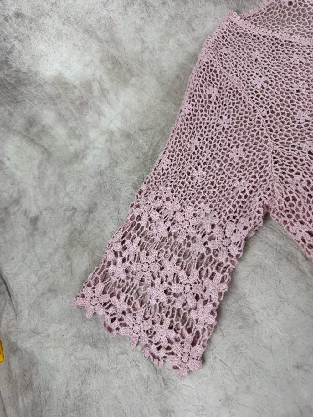Rabbit Rabbit Rabbit Dusty Pink Crochet Open-Front Cardigan 1x - Picture 7 of 13